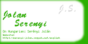 jolan serenyi business card
