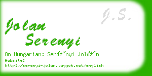 jolan serenyi business card